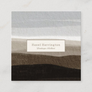 Neutraler QR-Code Square Business Card Brawn Tan Quadratische Visitenkarte