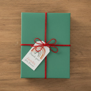 Neutraler Regenbogen Danke Babydusche Geschenkanhänger