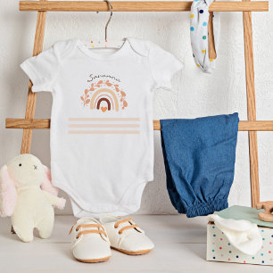 Neutraler Regenbogen-Individuelle Name Kinderdusch Baby Strampler
