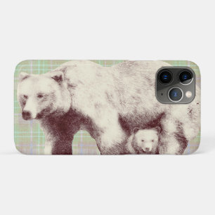 Neutraler Salbei-Karo-Bär Case-Mate iPhone Hülle