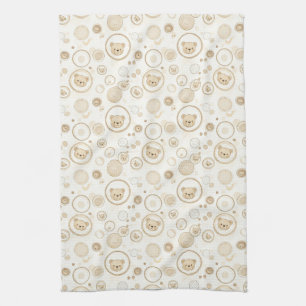 Neutraler Teddybär-Kreis-Muster Beige Baby (1) Geschirrtuch