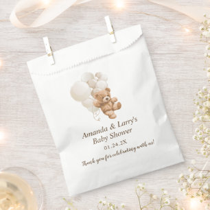 Neutraler Teddybär mit Ballons Geschenktütchen