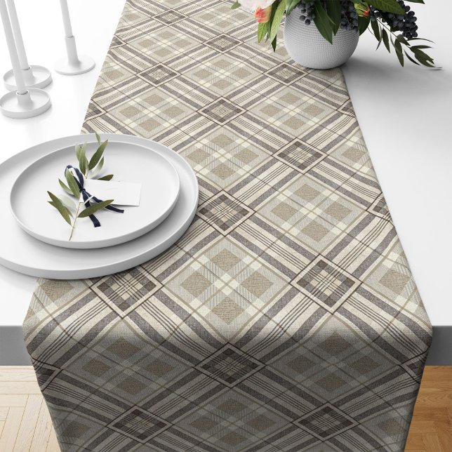 Neutraler Tischläufer im Scandi-Stil mit Formen (Scandi-Style Neutral Table Runner with Shapes)