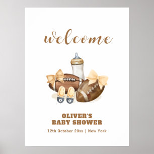 Neutraler Touchdown-Fußball-Babyshower-Empfang Poster