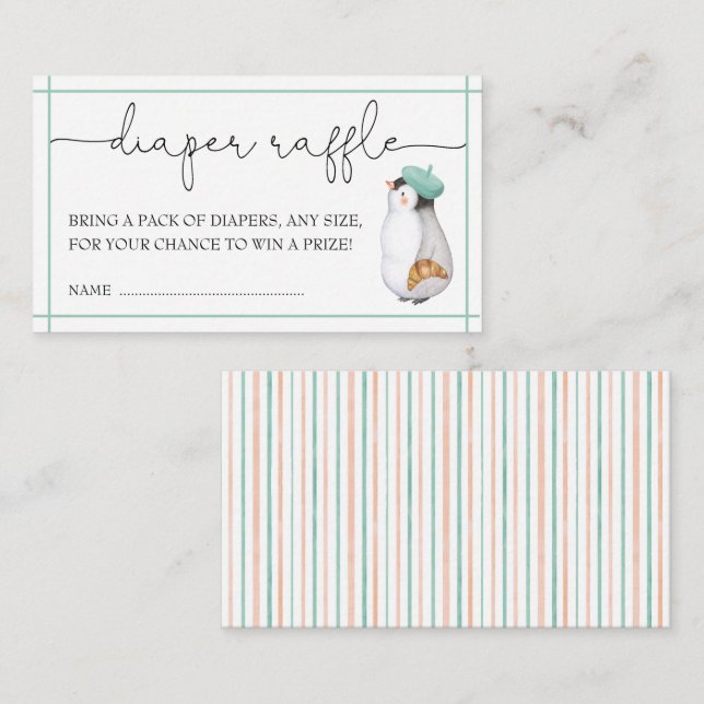 Neutraler Windelknipser Begleitkarte (Vorne/Hinten)