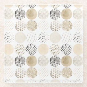 Neutrales Abstraktes Kreismuster Glasuntersetzer