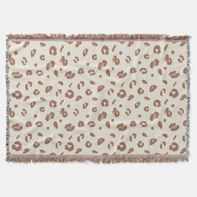Neutrales abstraktes Leoparden-Druckmuster | Moder Decke (Vorderseite)