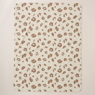 Neutrales abstraktes Leoparden-Druckmuster Moder Sherpadecke