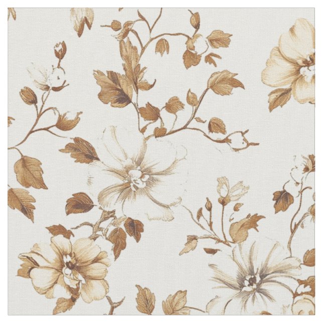 Neutrales Aquarell-Blumenrankenmuster Stoff (Nahaufnahme)