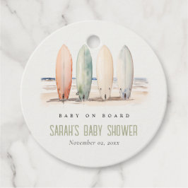 Neutrales Baby an Bord Surfbrett Babydusche Geschenkanhänger