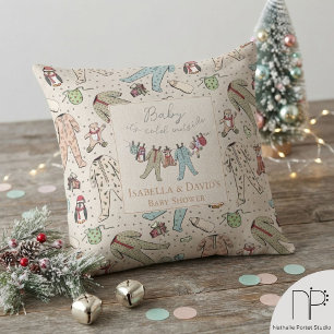Neutrales Baby-Es-ist-kalt-draußen-Winter-Baby-Sho Kissen