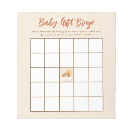 Neutrales Baby-Geschenk Bingo Baby-Duschspiel Notizblock