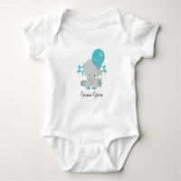 Neutrales Baby Monogramm aus Holz und Aquamarinem 