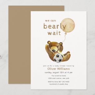 Neutrales Baby-Shower-Motto 'Barely Wait' mit All- Einladung