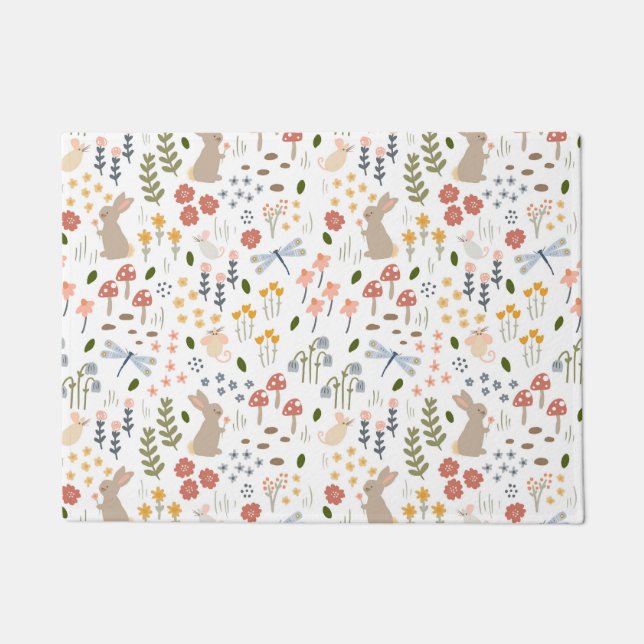 Neutrales Baby Woodland-Kinderzimmer Fußmatte (Vorderseite)