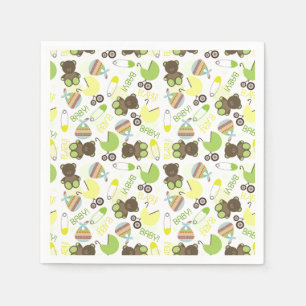 Neutrales Babyparty-Muster Serviette