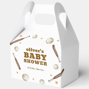 Neutrales Baseball-Sport „Batter Up“ Baby Shower Geschenkschachtel