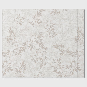 Neutrales Beige Botanisches Minimalistisches Blatt Geschenkpapier