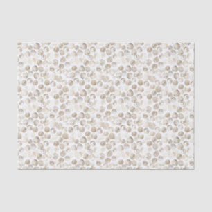 neutrales Beige Creme White Water Dots Muster Seidenpapier