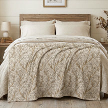 Neutrales Beige Gold Botanisches Blatt William Mor