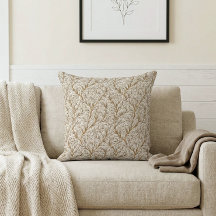 Neutrales Beige Gold Botanisches Blatt William Mor
