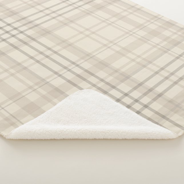 Neutrales Beige Karo Sherpadecke (3/4)