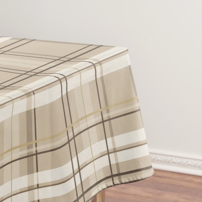 Neutrales Beige Karo Tartan Tischdecke (Beispiel)