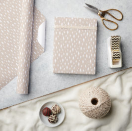 Neutrales Beige & White Tiny Trees Urlaubsmuster Geschenkpapier