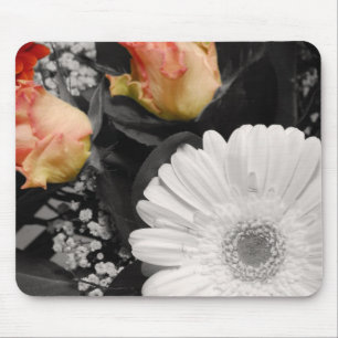 Neutrales Blumendesign Mousepad