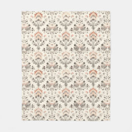 Neutrales Blush-Grau Botanisches Fleece-Decke Fleecedecke