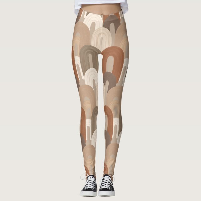 Neutrales Bogen Abstract Muster Leggings (Vorderseite)