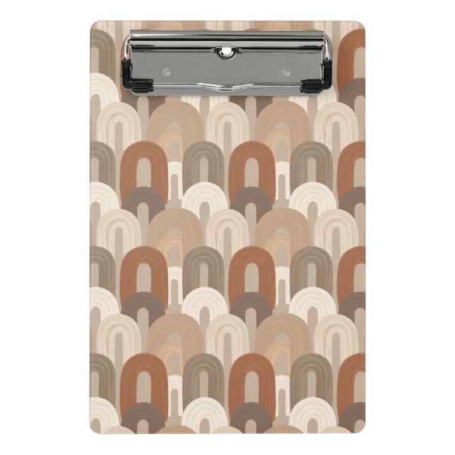 Neutrales Bogen Abstract Muster Mini Klemmbrett (Vorderseite)