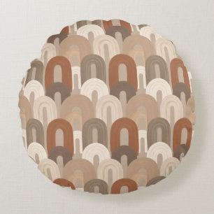 Neutrales Bogen Abstract Muster Rundes Kissen