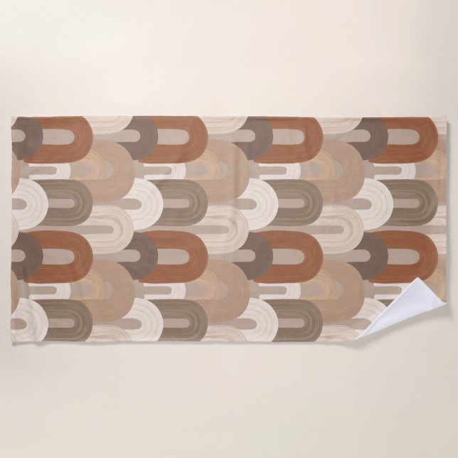 Neutrales Bogen Abstract Muster Strandtuch (Vorderseite)