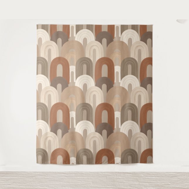 Neutrales Bogen Abstract Muster Wandteppich (Vorderseite)