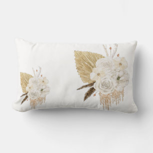 Neutrales Boho Blumen Kissenhülle   Lendenkissen