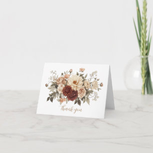 Neutrales Boho-Blumenstrauß Hochzeits-Brautjungfer Dankeskarte