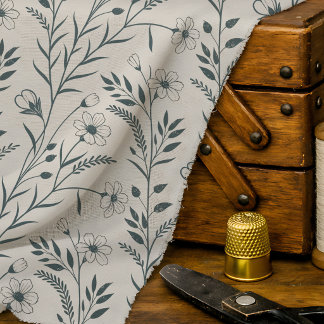 Neutrales Boho-Botanical  Stoff
