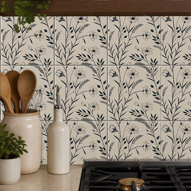 Neutrales Boho-Botanik-Design Fliese (Von Creator hochgeladen)
