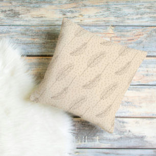 Neutrales Boho-Feder-Muster-Wurfkissen Kissen