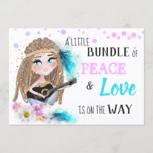 *~* Neutrales Boho Frieden & Liebe Hippie Baby S Einladung