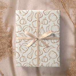 Neutrales Boho-Kürbismuster Herbst-Halloween-Party Geschenkpapier