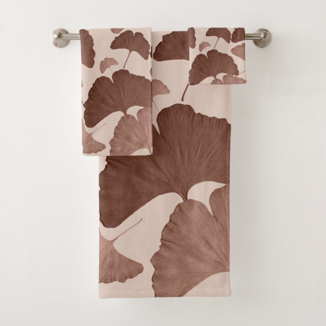 Neutrales Botanischer Ginkgo-Traum 1 Badhandtuch Set (Insitu)