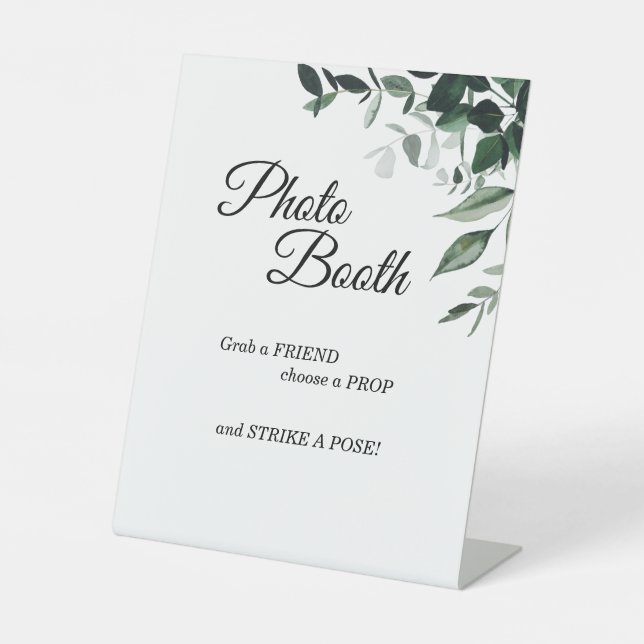 Neutrales Botanisches Hochzeitungs-Foto Sockelschild (Vorderseite)