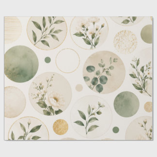Neutrales botanisches Kreis-Muster Geschenkpapier