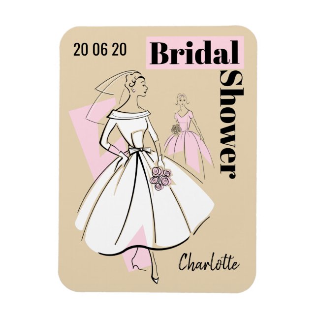 Neutrales Brautparty der Mode Magnet (Vertikal)