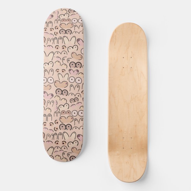 Neutrales Brustdesign Skateboard (Vorderseite)