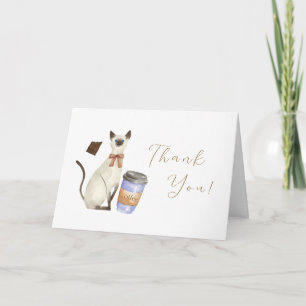 Neutrales Café Bébé Katzenkaffee-Babyparty Dankeskarte