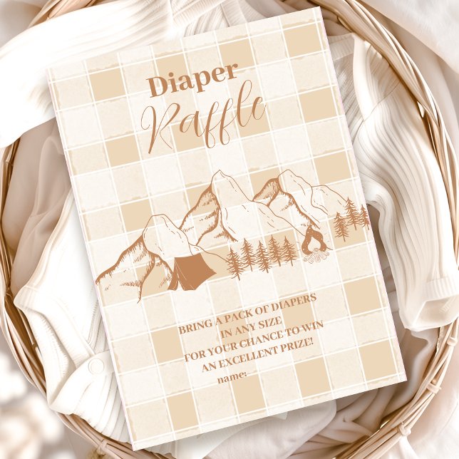 Neutrales Camping-Duschdiapper Raffle Begleitkarte (Von Creator hochgeladen)