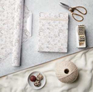 Neutrales Daisy Bloom mit rustikalem Landschaftsge Geschenkpapier